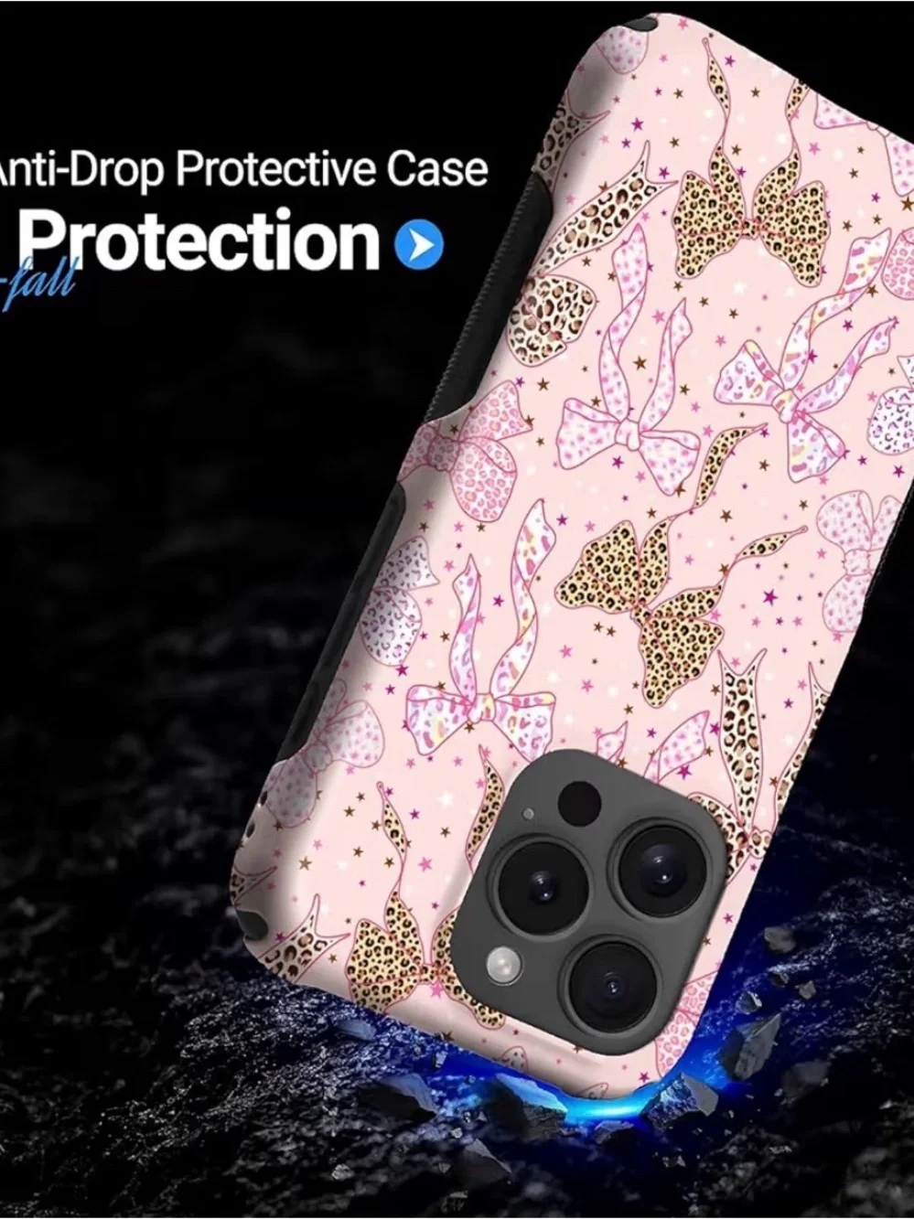 Pink Bow Pattern Phone Case for iPhone 15 ProMax